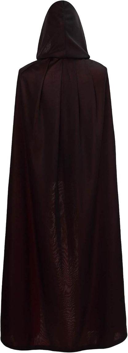 Black Red Reversible Goth Pirate Vampire Witch Cloak Unisex Christmas Halloween Cosplay Capes.