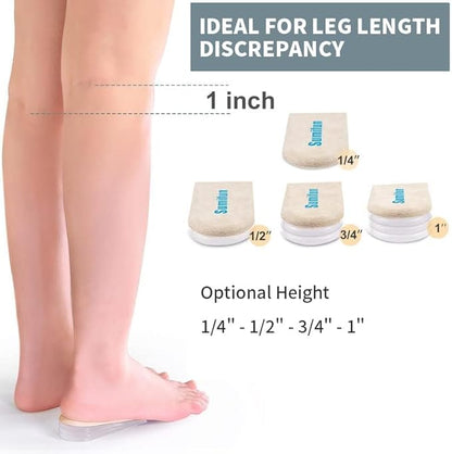 Sumifun Heel Lift, 3-layer gel shoe lifts for women with irregular legs, adjustable orthopedic heel lifts for heel pain and length discrepancy