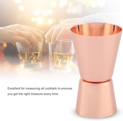 Double Side Jigger 15ml 30ml, spotless Steel Cocktail Measucircle Cup, tending Jigger for and Home Use, Rose Gold