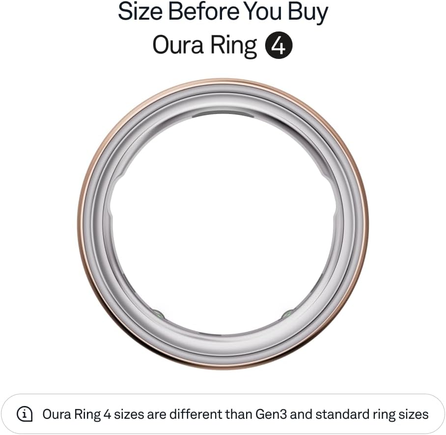 Oura Ring 4 - Rose Gold - Size 6 - Sleep, Activity, Women’s Health, AI Advisor, Up to 8 Days of Battery Life, Size Before You Buy, Android & iOS Compatible