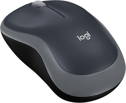 Logitech M185 Wireless Mouse, 2.4GHz with USB Mini Receiver, 12-Month Battery Life, 1000 DPI Optical Tracking, Ambidextrous PCMacLaptop - Swift Grey