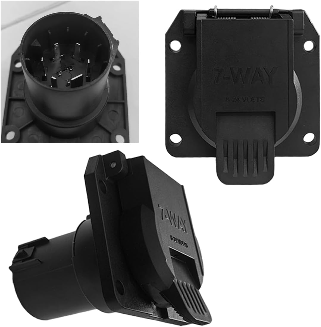 Replacement 7-Way RV Blade Socket, USCAR to 7 Pin Trailer Connector for Ford, Chevy, Dodge, Silverado Trailer Plug, 7-Way Vehicle-Side Female-End Socket, Factory Tow Package & 7 Pin Socket Required