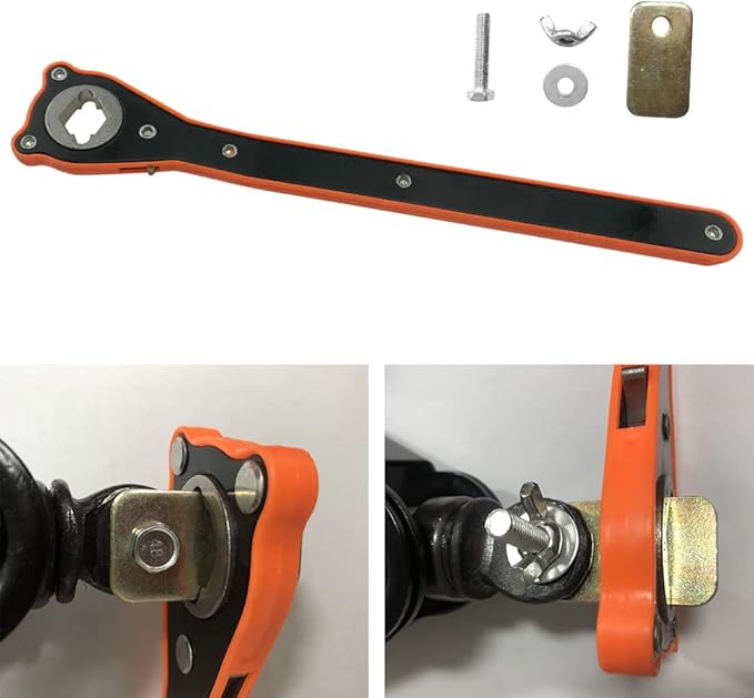 2 in 1 Universal Automotive Jack Ratchet Wrench, Labor-Saving Scissor Jack Lift Speed Handle Tool Garage Tire Wheel Lug Wrench Handle with Converter, Dual-Purpose (Dia 0.39 inch)