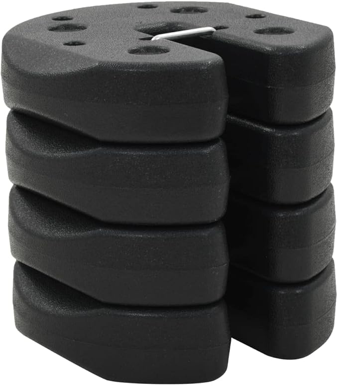 4 pcs Gazebo Weight Plates Black for Gazebos, Party Tents, Outdoor Parasols, Concrete Inside, Suitable for 1.2" Tube, Weight (Each) 7.2 lb, Dimensions 8.7" x 2"