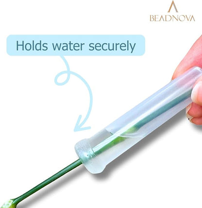 BEADNOVA Floral Water Tubes 2.8 Inch Plastic Water Tubes for Floral Flower Vials with Caps for Flower Arrangement Decoration (Clear, 20 Pcs)