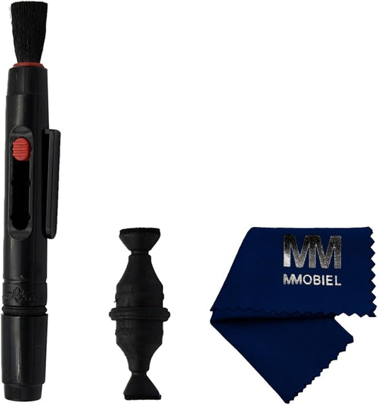 MMOBIEL Professional Carbon Cleaning Brush Compatible with DSLR Camera Lenses and Filters Dry Preclean with Microfibre Cleaning Cloth