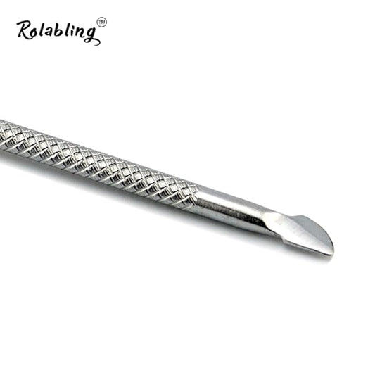 Nail Cuticle Pusher and Spoon Cleaner Professional Stainless Steel Double Ended Cuticle Remover Nail Cutter Manicure Pedicure Nail Care Tool (size-1)
