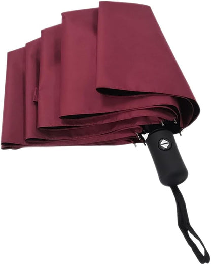 Compact Umbrella, Travel Umbrella Windproof 8 Ribs Auto Open & Close Wind Resistant, Small - Compact, Light, Automatic, Strong, Mini, Folding and Portable(Red)