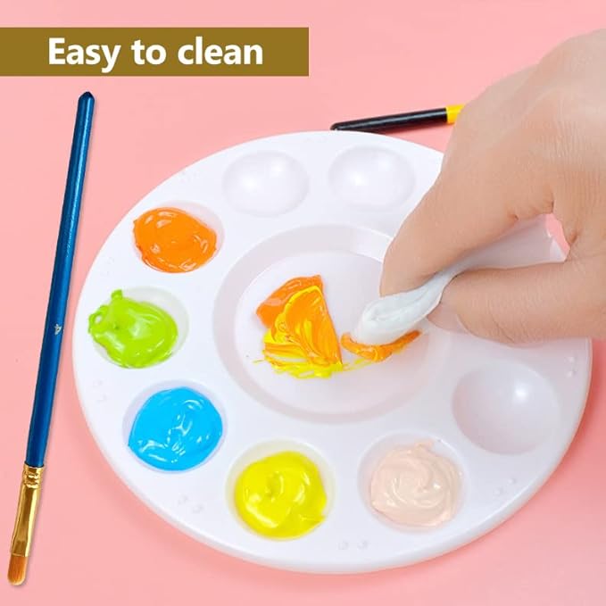 15 Pack Paint Tray Palettes for Kids, Plastic White Palettes for Students, Paint Holder, Paint Supplies
