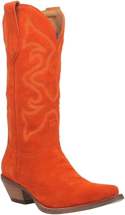 Dingo Womens Out West Embroidered Snip Toe Casual Boots Mid Calf Mid Heel 2-3"