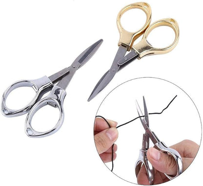 Mini Multipurpose Folding Keychain Fishing Scissors Stainless Steel Blister card package Climbing Hiking Use(silver)
