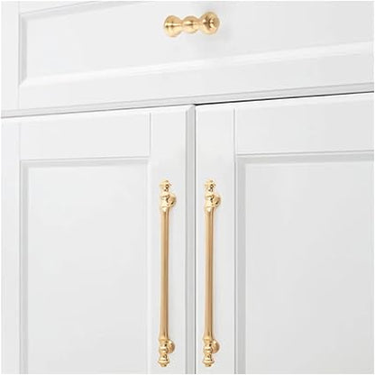 YEJIANGHUA Zinc Alloy Cabinet Door Handles Gold Black Knobs Antique Drawer Pulls Vintage Kitchen Cupboard Handle Wardrobe Pull Hardware Natural(Black-192mm)
