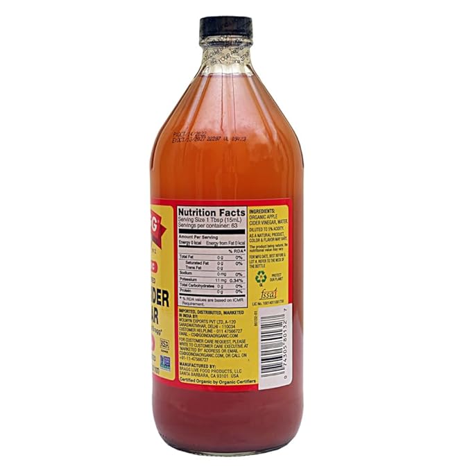 Bragg Organic Raw Apple Cider Vinegar, 32 Ounce - 1 Pack
