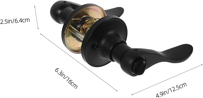 POPETPOP Round Door Handle Sturdy Lever Lock Exterior Door Knob for Bedrooms Bathrooms