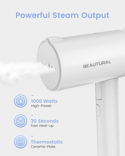 Steamer for Clothes, Portable Garment Wrinkle Remover, Fast 30s Heat-up, Foldable and Handheld, 120V Only (Not for 220V Europe)