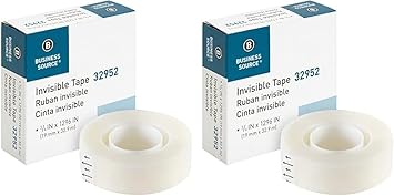32952 Business Source Invisible Tape Dispenser Refill Roll Clear 1Roll 1 (Pack of 2)
