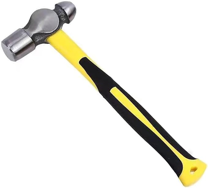 24oz Ball Peen Hammer,Reinforce,Polished,Shock-Proof Plastic Handle.