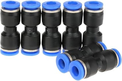 Davitu Electrical Equipments Supplies - 20pcs 6mm Tube OD 14'' Pneumatic Straight Push Connectors Air Line Fittings Pneumatic Tube Fittings