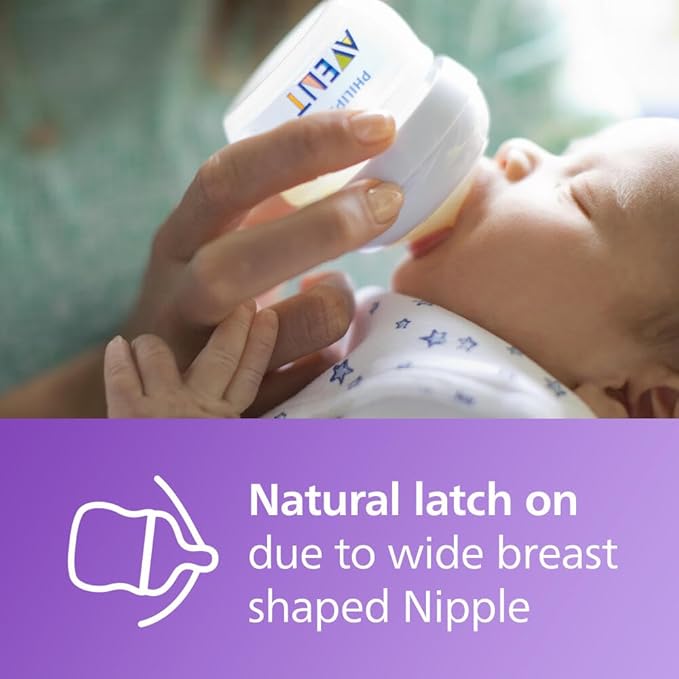 Philips Avent Natural Baby Bottles, with First Flow Nipple, 2OZ60ML, 2 Pack, SCF01925