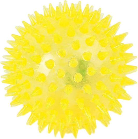 PVC Pet Dog Puppy LED B Light Up Flashing Play Toy Chasing Bounce Spiky Ball Pet to Chew But Also Imp Their Massaging Their They (c)