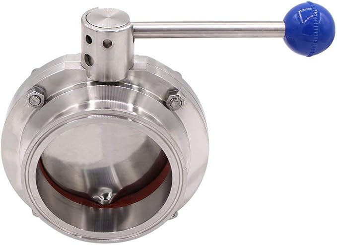 6"(6inch) FLOW SOLUTIONS Sanitary Butterfly Valve,3 position Pull Handle Silicone Seal,Tri clamp butterfly valve Stainless Steel 304 with 2 pcs silicone gasket