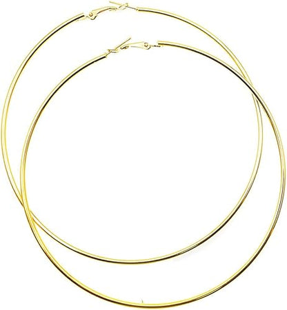 Hypoallergenic Extra Large Basketball Hoop Earrings for Women Men - Big Thin Hoop Earrings