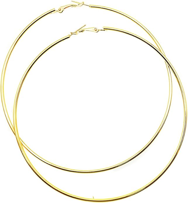 Hypoallergenic Extra Large Basketball Hoop Earrings for Women Men - Big Thin Hoop Earrings