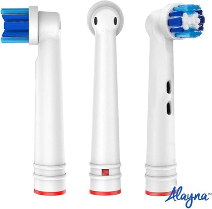 Replacement Brush Heads Compatible with OralB Braun- Pack of 4 Professional Electric Toothbrush Heads- Precision Refills for Oral-b 7000, Clean, Oral B Pro 1000, 9600, 500, 3000, 8000, Vitality Plus!