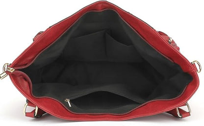 Womens Vintage Tote Bags Large Top Handle Satchel Handbags Vegan Leather Crossbody Bag with Tassel Shoulder Purse