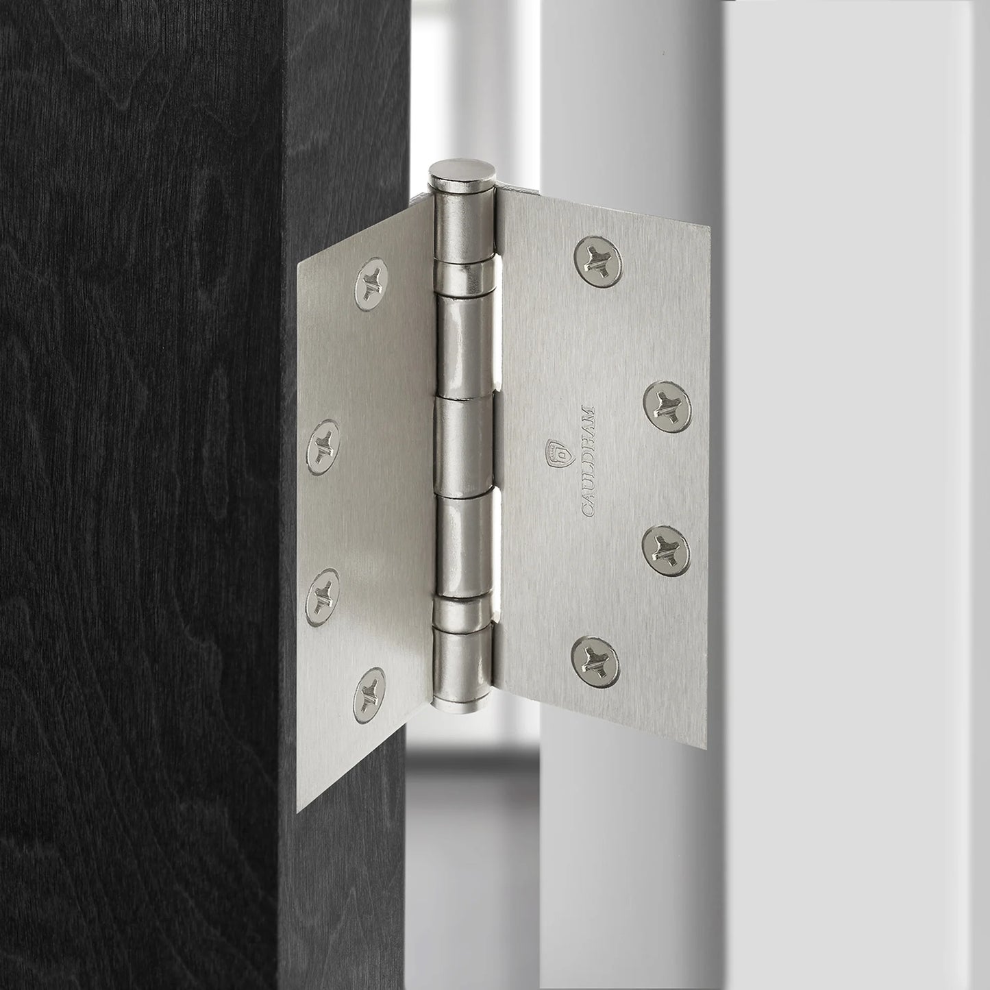 Cauldham (3 Pack) Commercial-Grade 4-1/2" Full Mortise Ball-Bearing Door Hinges - Satin Nickel