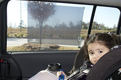 BZ Solutions Original 4-Pack Car Window Sun Shades Bundle-Universal Fit All Vehicles-Easy and Effective Way to Block Sun Glare, Harmful Heat, and UV Rays from Children or Pets-Black Static Cling Film