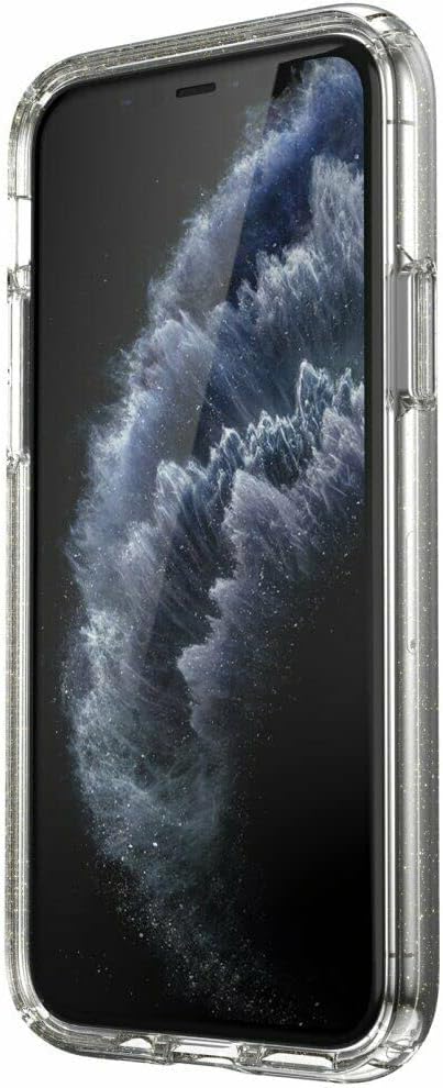 Speck Products Presidio Perfect-Clear Glitter iPhone 16e/15/14/13 PRO Case, Clear with Gold Glitter/Clear