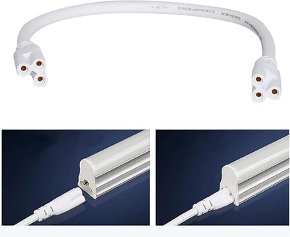 T5 T8 Extension Cords,4PCS Double End LED Lamp Connecting Wire,3-Prong Extended Power Cable Compatible with Integrated LED Tube Light,Under Cabinet Light,White