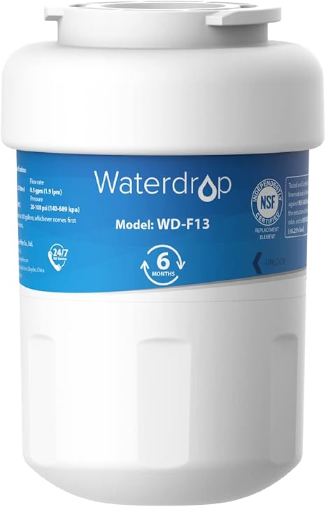 Waterdrop WD-F13 Water Filter, Replacement for GE SmartWater MWF, MWFINT, MWFP, MWFA, GWF, HDX FMG-1, Kenmore 9991, GSE25GSHECSS, WFC1201 (1 pc)