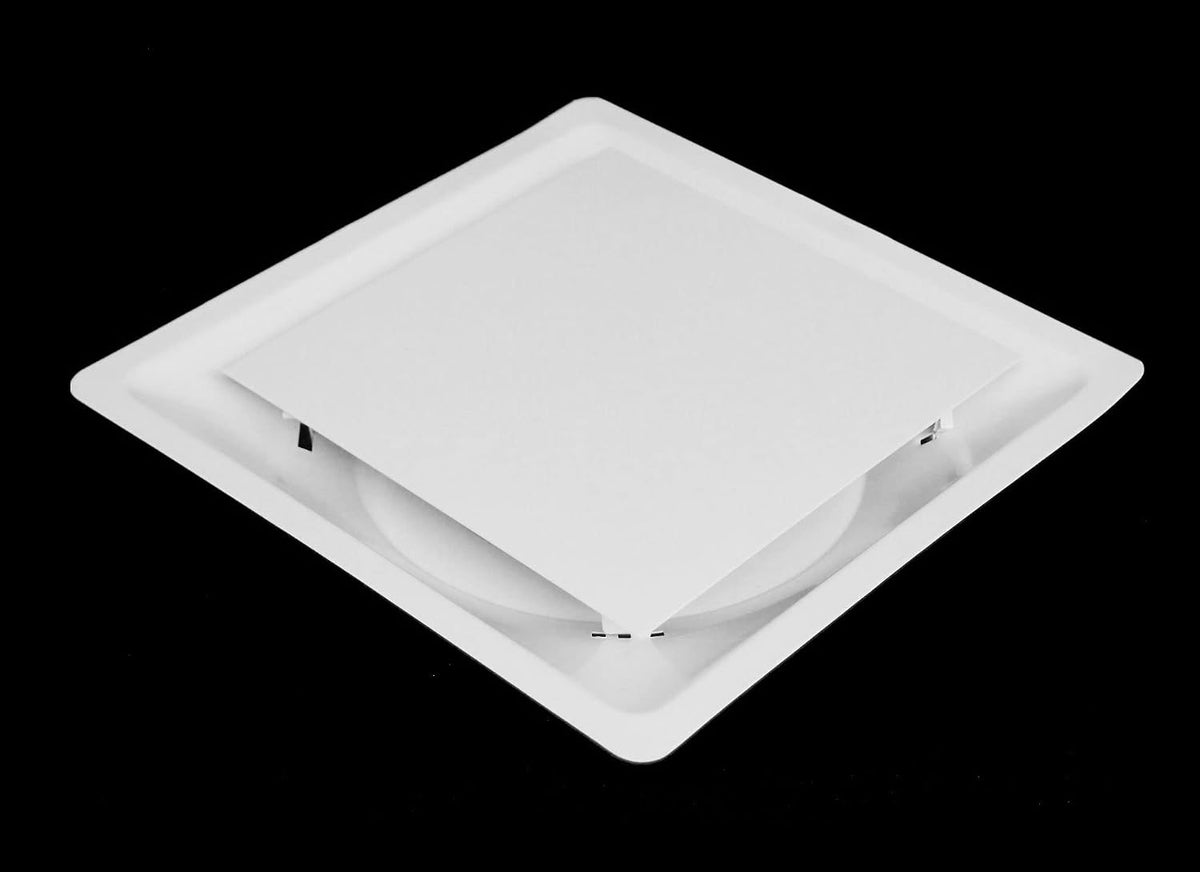 HVAC Premium T-Bar Drop Ceiling Grille - Flat Plate Plaque Diffuser - 24'' x 24'' - 14'' Collar