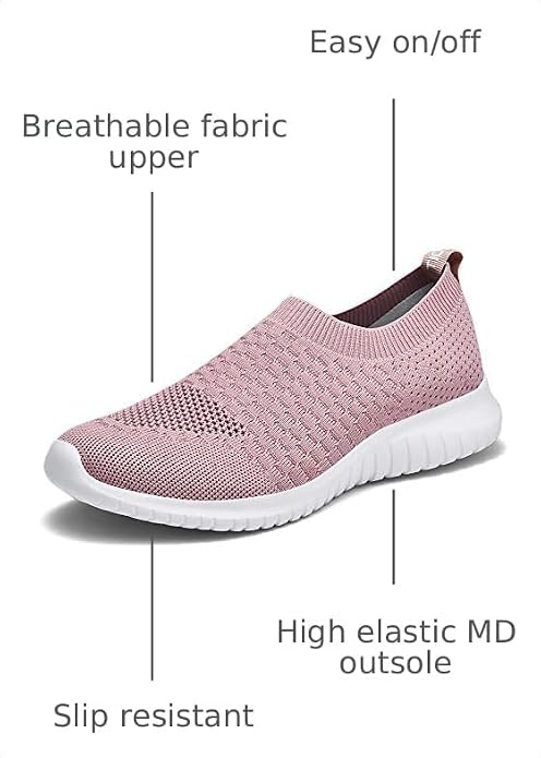 Women's Athletic Walking Shoes Slip On Casual Mesh-Comfortable Tennis Workout Sneakers