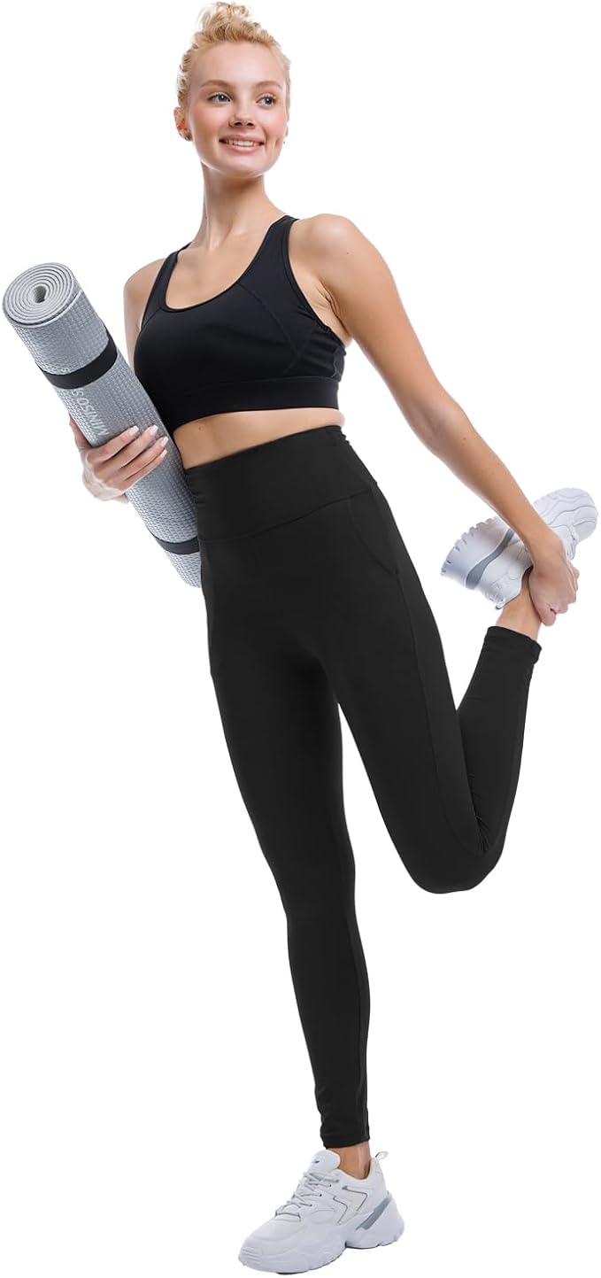 CADITEX Leggings with Pockets for Women -High Waisted Buttery Soft Non See Through Yoga Pants