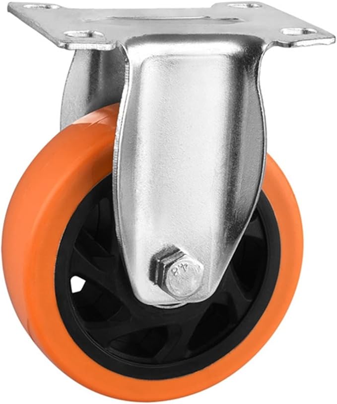 1 pcs PC Caster 5 inch Hollow Pattern Steering Wheel in Orange Double Bearing Casters