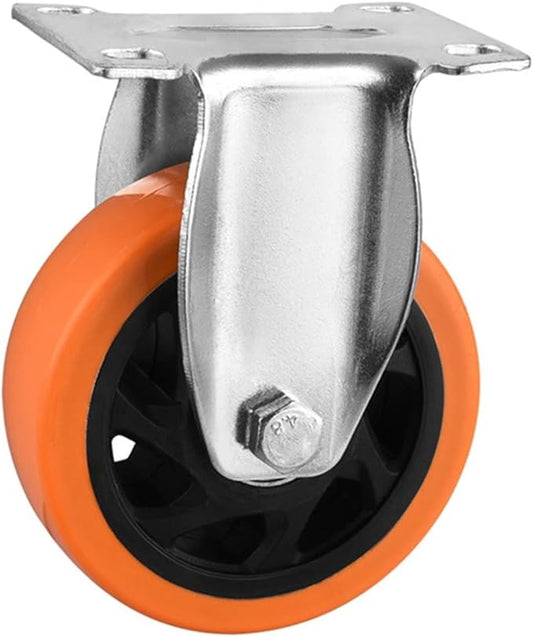1 pcs PC Caster 5 inch Hollow Pattern Steering Wheel in Orange Double Bearing Casters