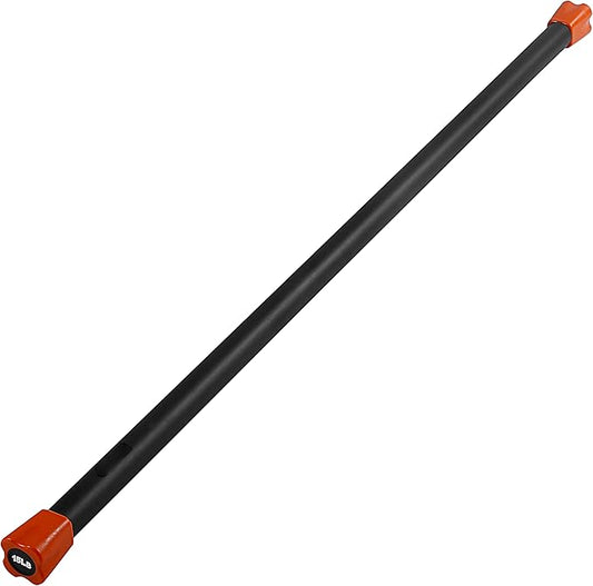 JFIT Weighted Workout Bars, 7 Size Options, 5-30lbs, Rubber Padded, Heavy-Duty, Solid Steel Exercise Bar For Body Toning, Aerobics, Yoga, Pilates