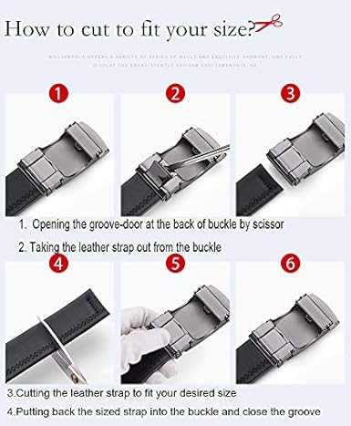 VANNANBA Mens Belts Leather Ratchet Dress Belt with Automatic Sliding Buckle, Designer Works Belts for Jeans Pants