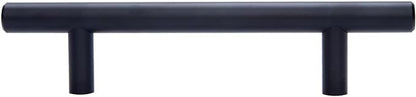 Basics Euro Bar Cabinet Handle (12-inch Diameter), 5.38 in Length (3 in Hole Center), Flat Black, Pack of 10, AB1500-FB-10