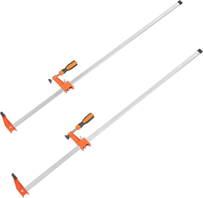 VEVOR Bar Clamps for Woodworking, 2-Pack 36" ClampSpreader, Quick-Change F Clamp with 600 lbs Load Limit, 2.5" Throat Depth, Cast Iron and Carbon Steel, Wood Clamps for Woodworking Metal Working