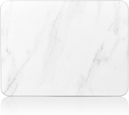 Stone Dish Drying Mats for Kitchen Counter, Ultra Absorbent, Fast Dry, Non-Slip, Heat Resistant, Eco-Friendly Diatomaceous Earth Mat for Baby Bottles, Dishes, and More(16x12 inch, Whtie Marble)