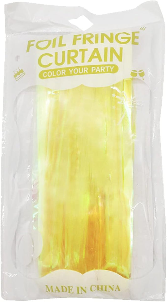 Foil Curtains Curtain for Birthday Wedding Party Bright Rain Curtain Party Decoration Rain Curtain Party Decorations for Women 50th Birthday (Yellow, One Size)