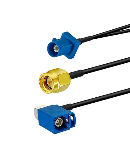Fakra C GPS Antenna Extension Coaxial Cable Fakra C Male to SMA Male and Fakra C Female Y Type Pigtail Cable RG174 12in30cm for Car Radio