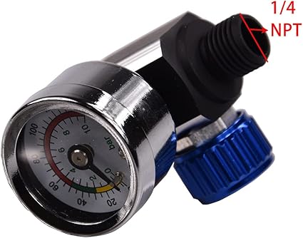 Spray Gun Air Pressure Regulator, 14"-NPT Air Pressure Regulator Kit, Air Regulating Valve Regulator, Suitable For Spray Gun Instruments And Pneumatic Tools, Better Spraying Effect