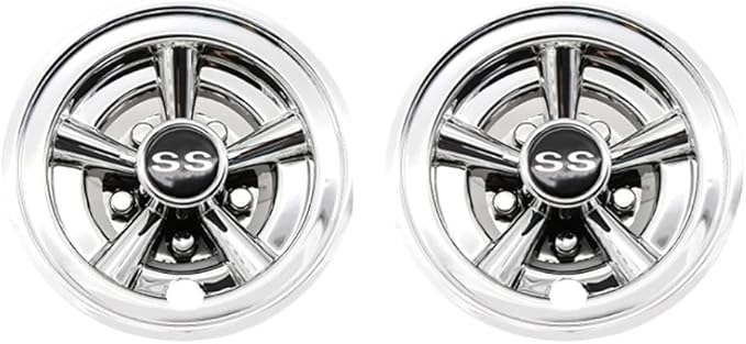 1Pcs 8Inch Golf Cart Wheel Covers, 5 Spoke Design Hub Cap for Golf Carts for Club Car,, Silver, 500158930A2