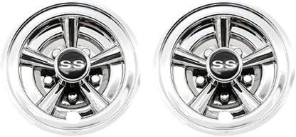1Pcs 8Inch Golf Cart Wheel Covers, 5 Spoke Design Hub Cap for Golf Carts for Club Car,, Silver, 500158930A2