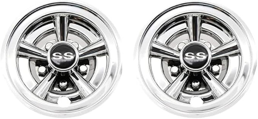 1Pcs 8Inch Golf Cart Wheel Covers, 5 Spoke Design Hub Cap for Golf Carts for Club Car,, Silver, 500158930A2
